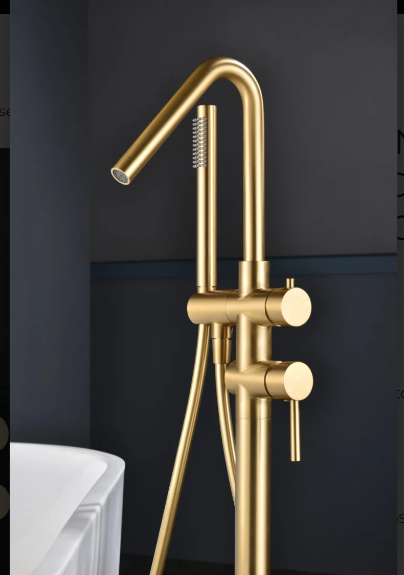 Grifería Bañera Exenta Corcega Oro Cepillado - Imex