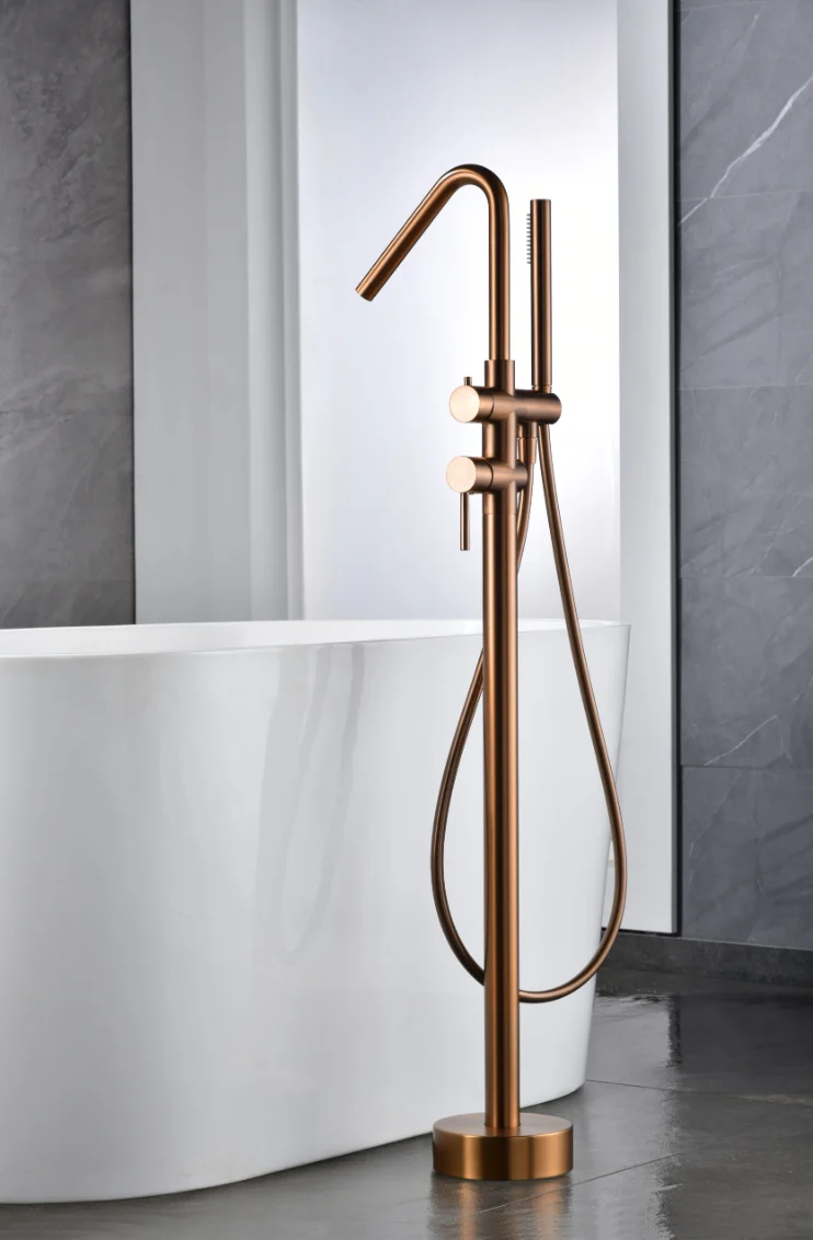 Grifería Bañera Exenta Corcega Oro Rosa Cepillado - Imex