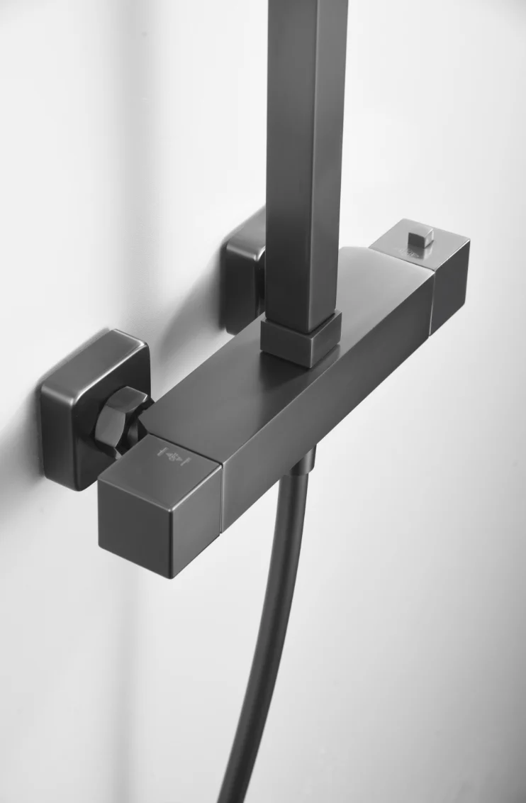 Barra Ducha Termostática Vigo Black Gun Metal - Imex