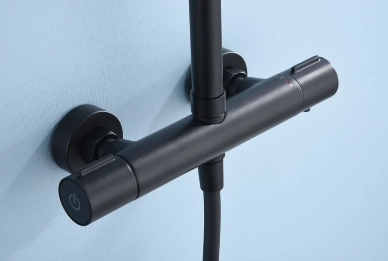 Barra Ducha Termostática Eco-Kent Negro Mate - Imex | Control Preciso