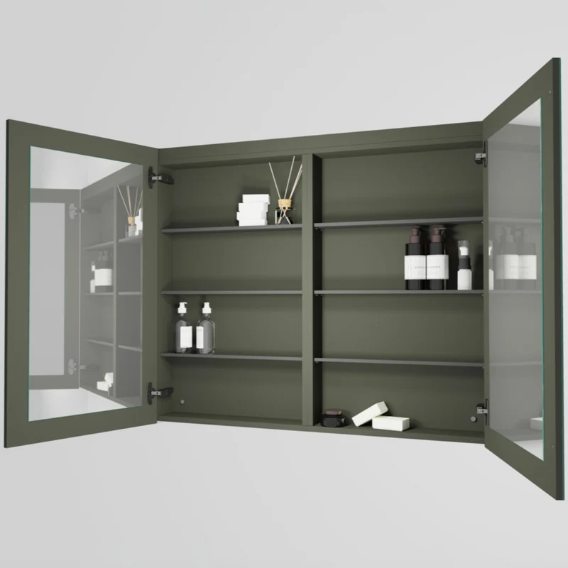 Camerino de Baño con Espejo Rectangular Doble 100cm - Maderó Atelier
