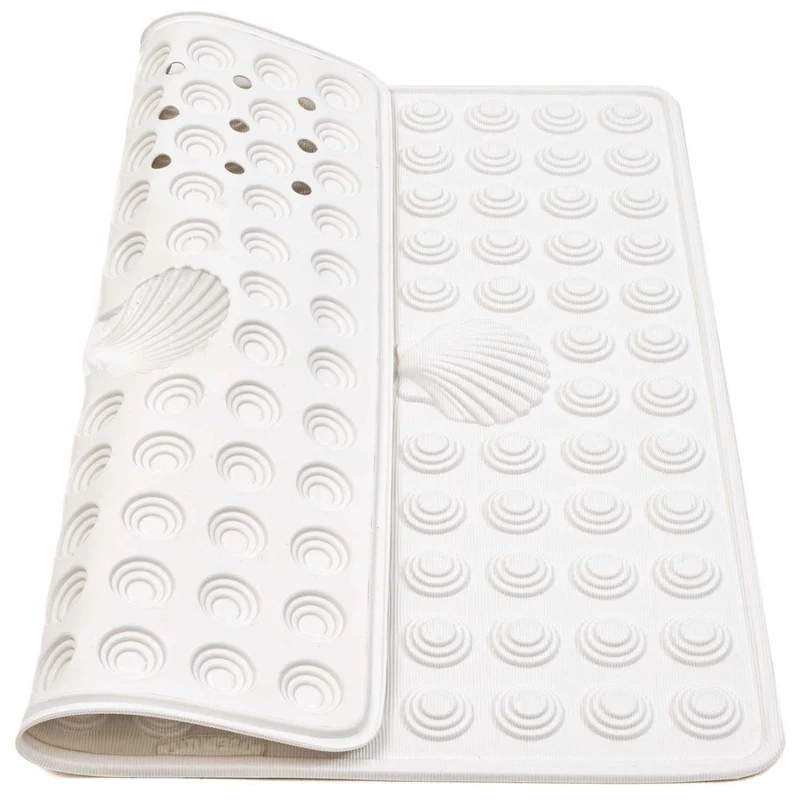 Tatkraft Shell - Alfombra de Ducha Antideslizante, 48x48 cm, Resistente al Moho, Lavable a máquina, fabricada en Italia, Color Blanco