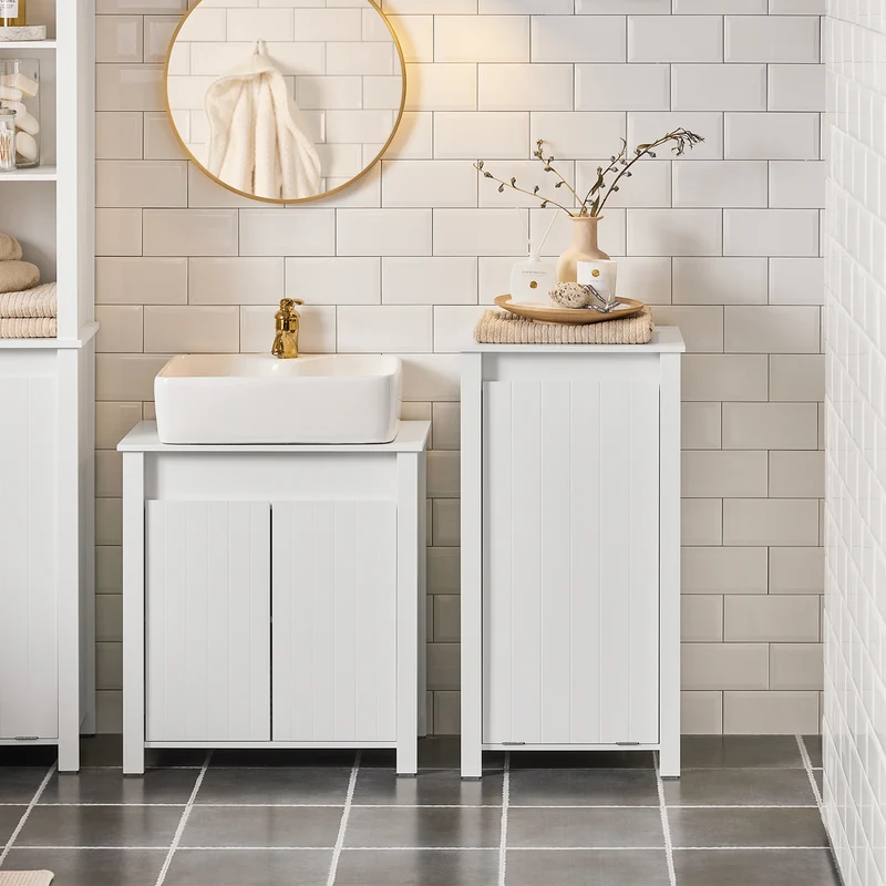 SoBuy BZR100-W Cesto para Ropa Sucia con 1 Cesto Blanco