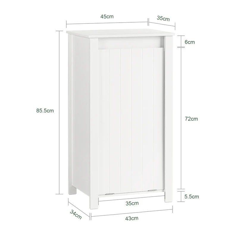 SoBuy BZR100-W Cesto para Ropa Sucia con 1 Cesto Blanco