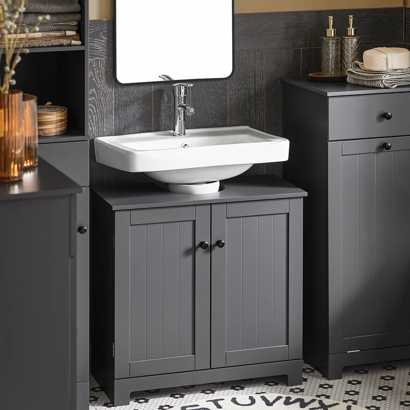SoBuy BZR18-II-DG Mueble para Debajo del Lavabo Gris