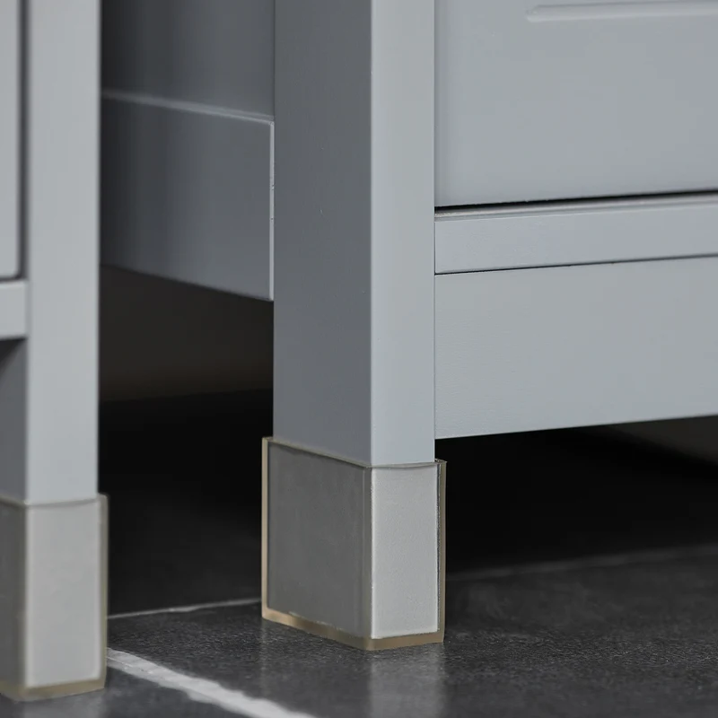 SoBuy FRG128-II-SG Mueble para Debajo del Lavabo 1 Estante y 2 Puertas Correderas