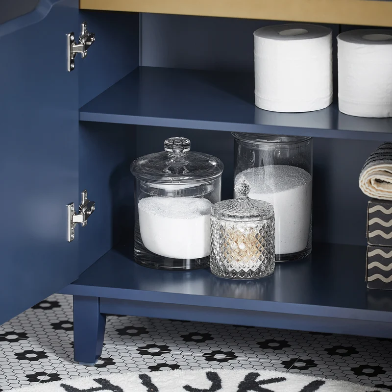 SoBuy BZR113-B Armario para Debajo del Lavabo 2 Puertas Azul