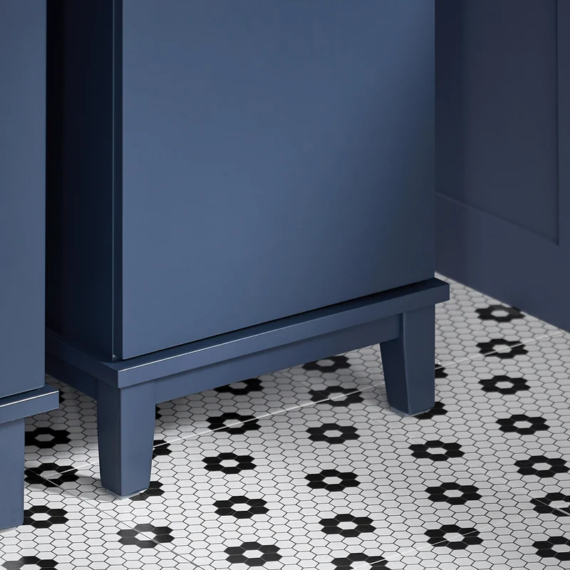 SoBuy BZR112-B Armario Alto para Baño con 3 Estantes 1 Puerta y 1 Cajón Azul