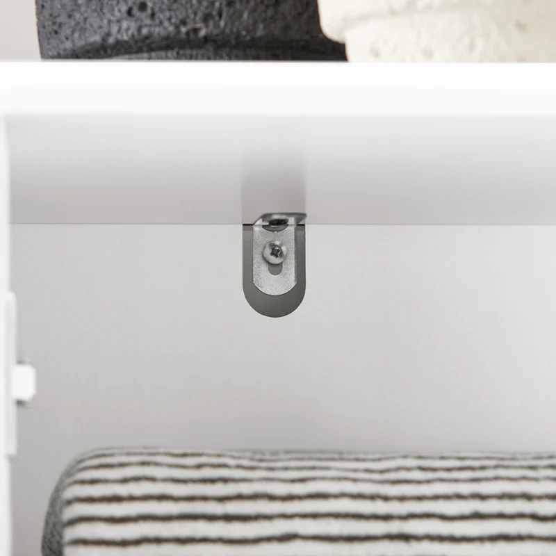 SoBuy BZR109-W Armario Alto de Baño con 1 Cesto y 1 Cajón