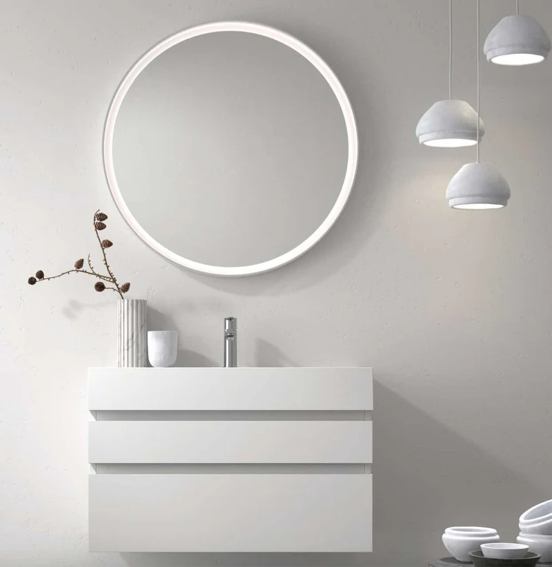 Mueble Portalavabo Suspendido Leo - 2 Cajones Desiguales H40cm para Encimera con Faldón - Fabricación Española | Maderó Atelier