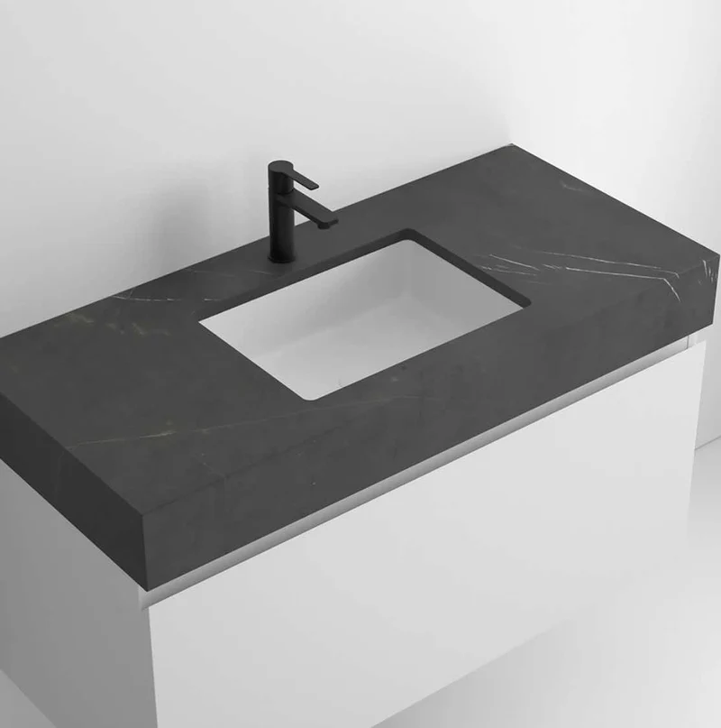 Encimera de Mármol con Faldón + Lavabo Star Encastrado - Maderó Atelier