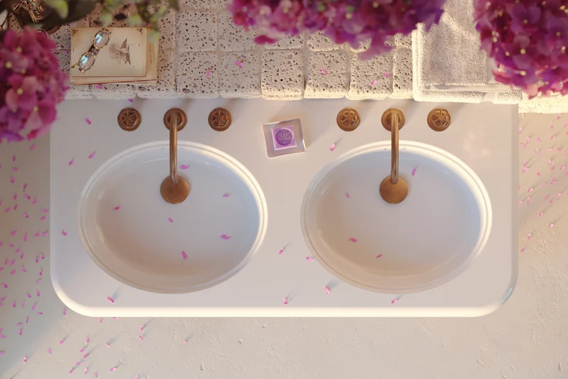 Lavabo Grande Doble Seno 120cm Romantica - Balneo Toscia Estilo Vintage