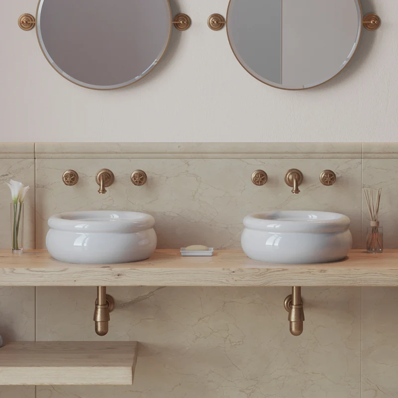 Lavabo Sobreencimera Redondo 40cm Romantica - Balneo Toscia Estilo Vintage