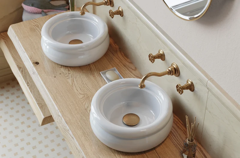 Lavabo Sobreencimera Redondo 40cm Romantica - Balneo Toscia Estilo Vintage