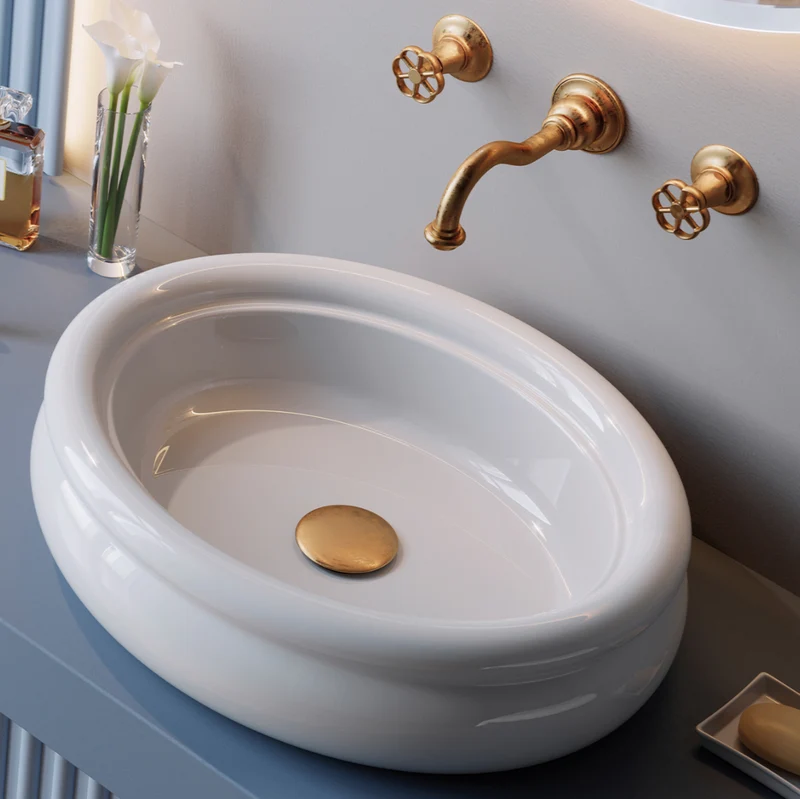 Lavabo Sobreencimera Ovalado 56cm Romantica - Balneo Toscia Estilo Vintage