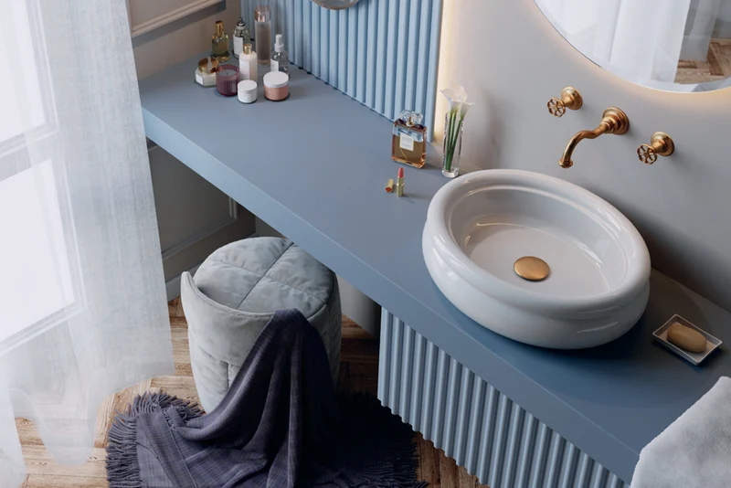 Lavabo Sobreencimera Ovalado 56cm Romantica - Balneo Toscia Estilo Vintage