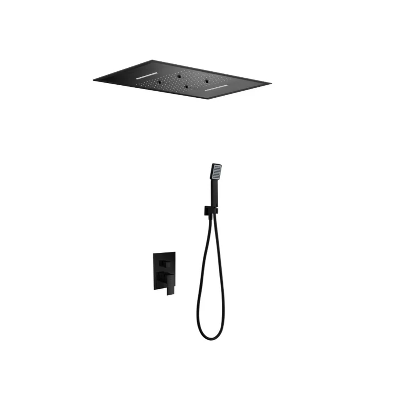 Conjunto Ducha Monomando Empotrado con Premarco Negro Mate Sumatra - Imex