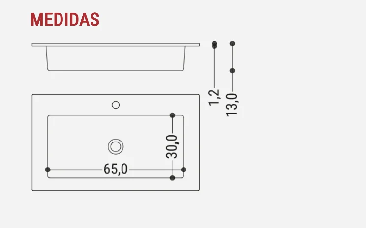 Encimera con Lavabo Encastrado Osa Blanco Mate - Maderó Atelier Estilo Moderno