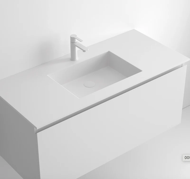 Encimera con Lavabo Encastrado Polaris Blanco Mate - Maderó Atelier Estilo Moderno