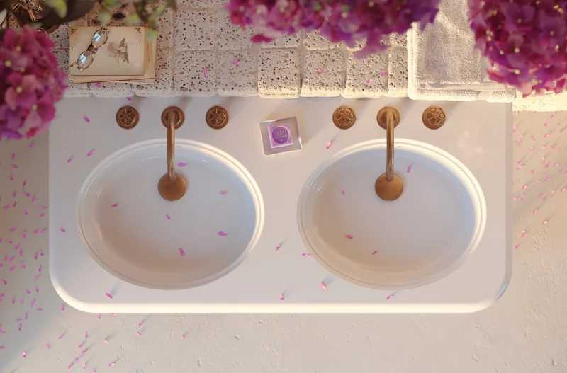Lavabo con Patas Cerámica Romantica - Balneo Toscia Estilo Vintage