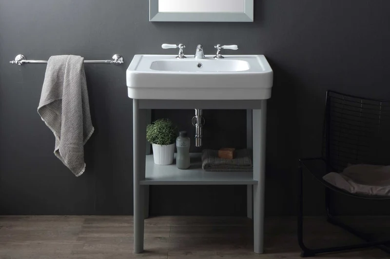 Lavabo con Mueble Abierto de Madera - Balneo Toscia Estilo Clásico