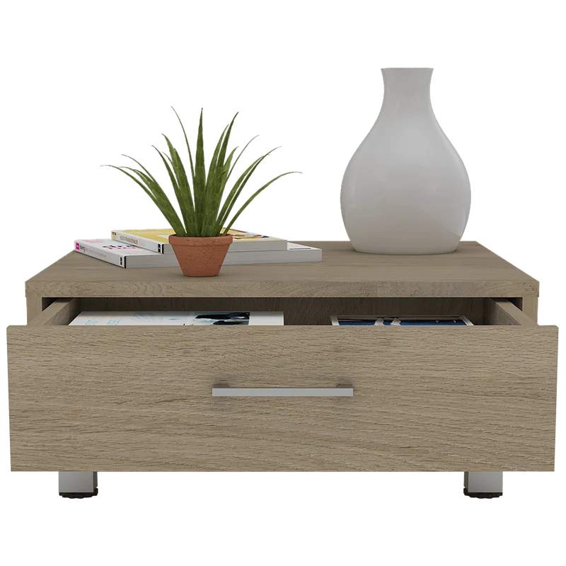 Combo para Sala, Ascher, Incluye Biblioteca, Mesa de Centro, Panel y Mesa para TV, Beige y Blanco