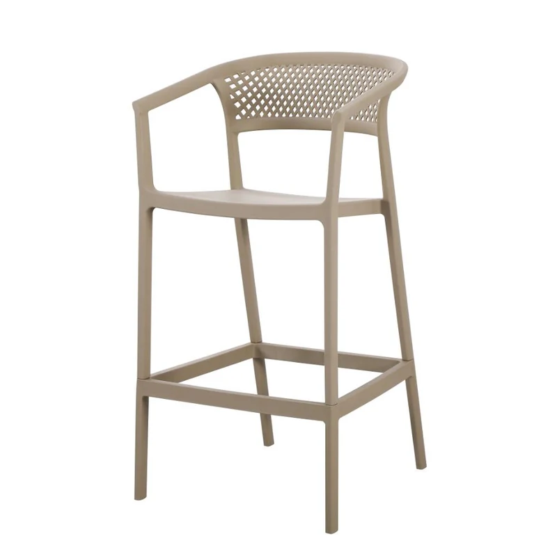 Set de 4 Sillas para Bar Salvador, Taupe, con Reposa Pies Doble Proposito