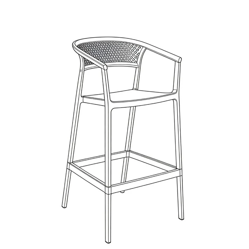 Set de 4 Sillas para Bar Salvador, Taupe, con Reposa Pies Doble Proposito