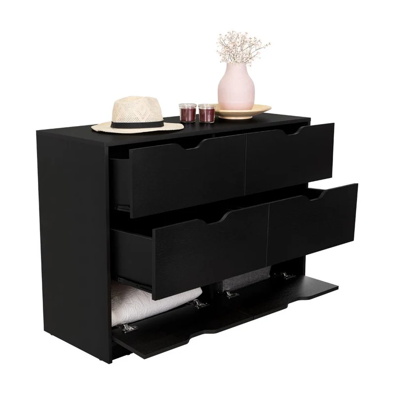 Set de 2 Organizadores Brasilia, Wengue, con Cuatro Cajones Multiusos Deslizables