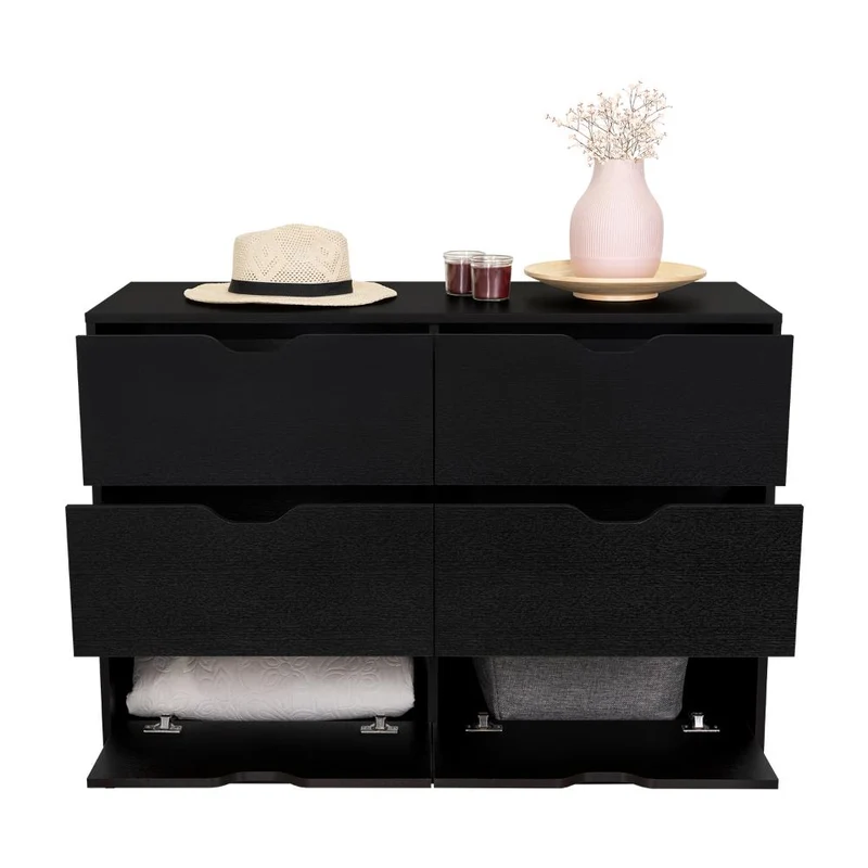 Set de 2 Organizadores Brasilia, Wengue, con Cuatro Cajones Multiusos Deslizables