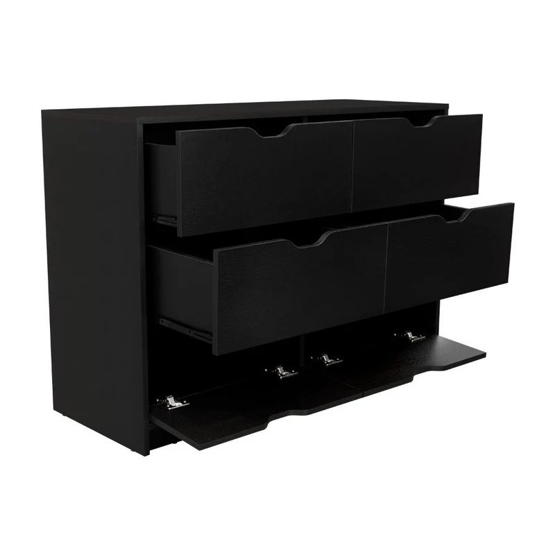 Set de 2 Organizadores Brasilia, Wengue, con Cuatro Cajones Multiusos Deslizables