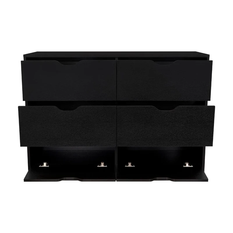 Set de 2 Organizadores Brasilia, Wengue, con Cuatro Cajones Multiusos Deslizables