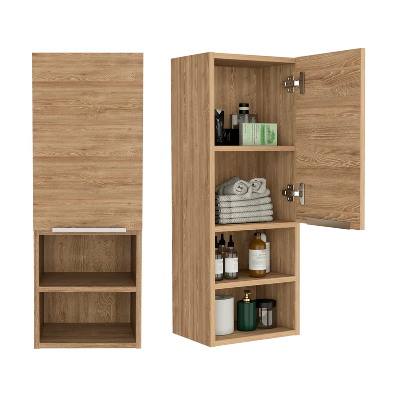 Set de 2 Gabinetes de Baño Real, Miel, con Tres Entrepaños ZF