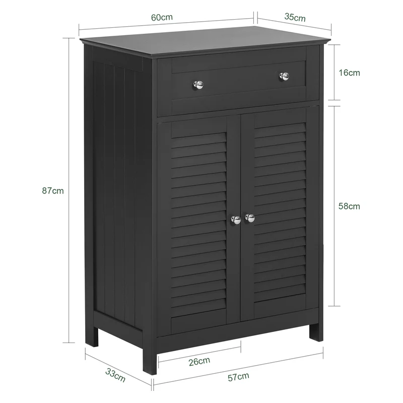 SoBuy FRG238-DG Armario de Baño con 1 cajónes y 2 puerta Gris