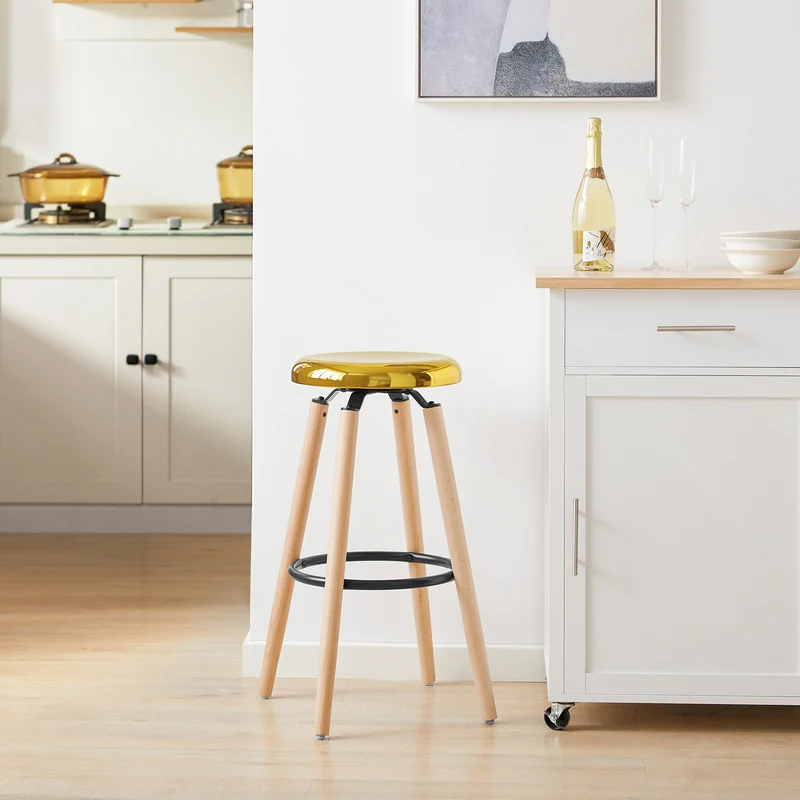 SoBuy FST89-G Taburete de bar con reposapiés