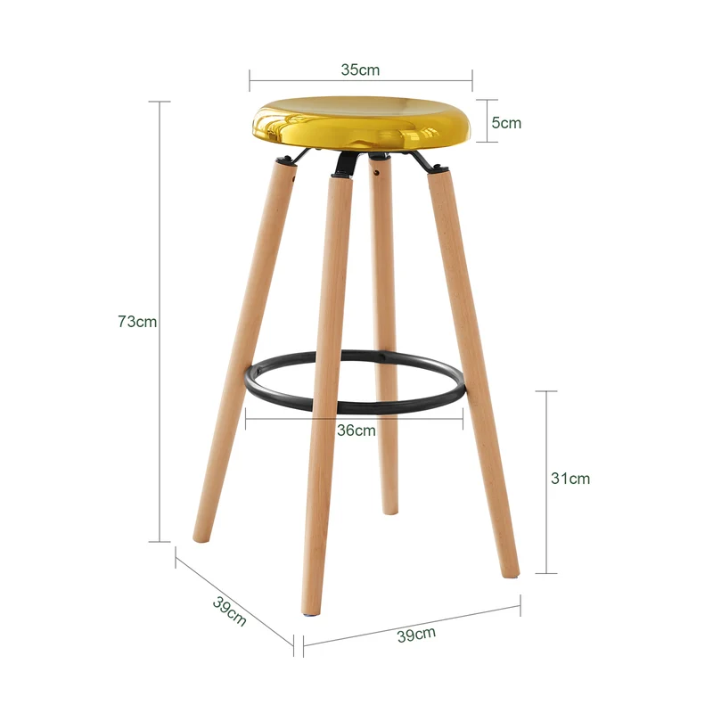SoBuy FST89-G Taburete de bar con reposapiés