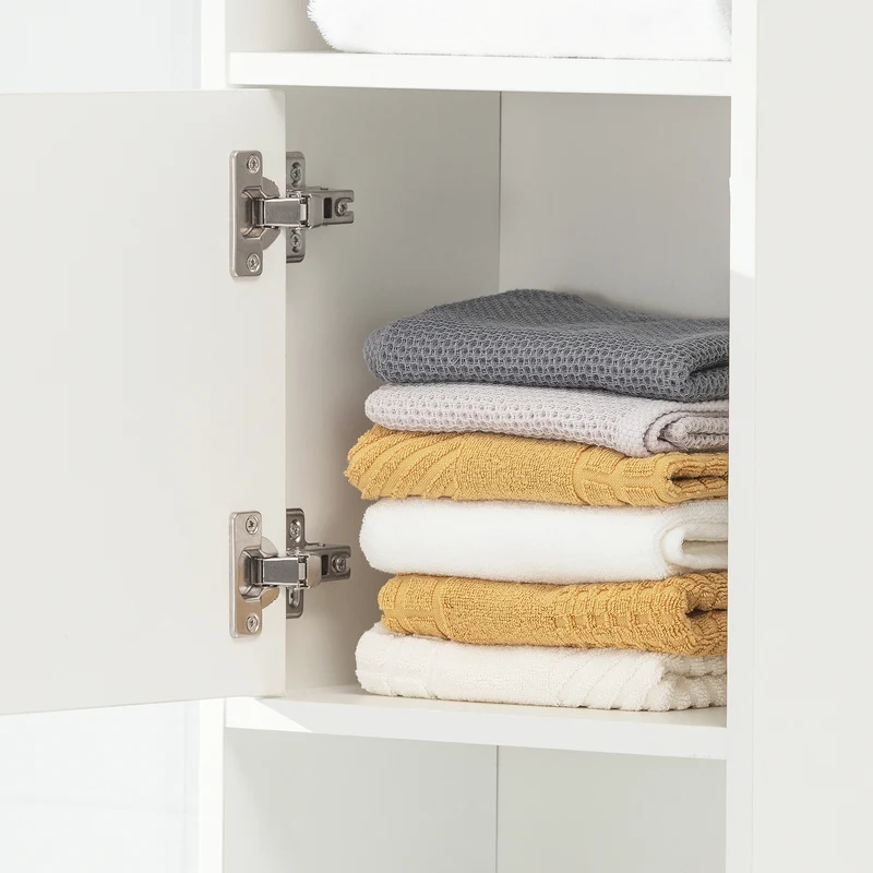 SoBuy STR10-W Armario de Baño con 2 Puertas y 2 cajones