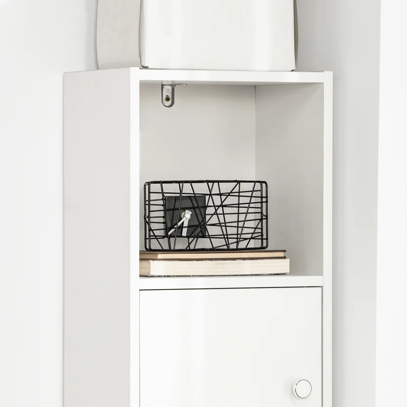 SoBuy STR10-W Armario de Baño con 2 Puertas y 2 cajones