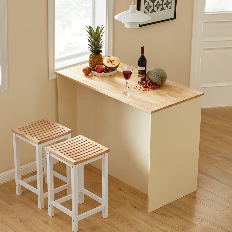 SoBuy FST29-WNx2 Taburetes de Bar x2 Cuadrado Silla Cocina