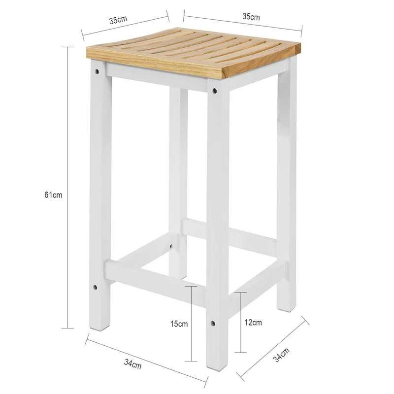 SoBuy FST29-WNx2 Taburetes de Bar x2 Cuadrado Silla Cocina