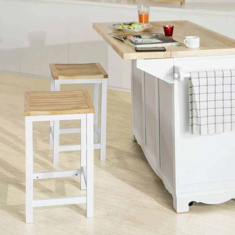SoBuy FST29-WNx2 Taburetes de Bar x2 Cuadrado Silla Cocina