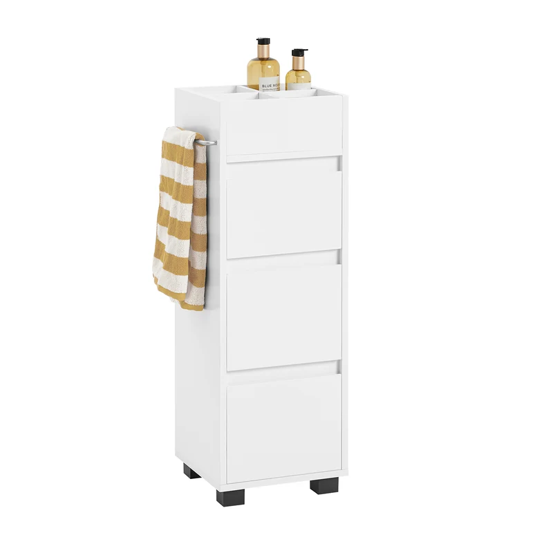 SoBuy BZR29-W Armario Auxiliar Baño con 3 cajones Blanco