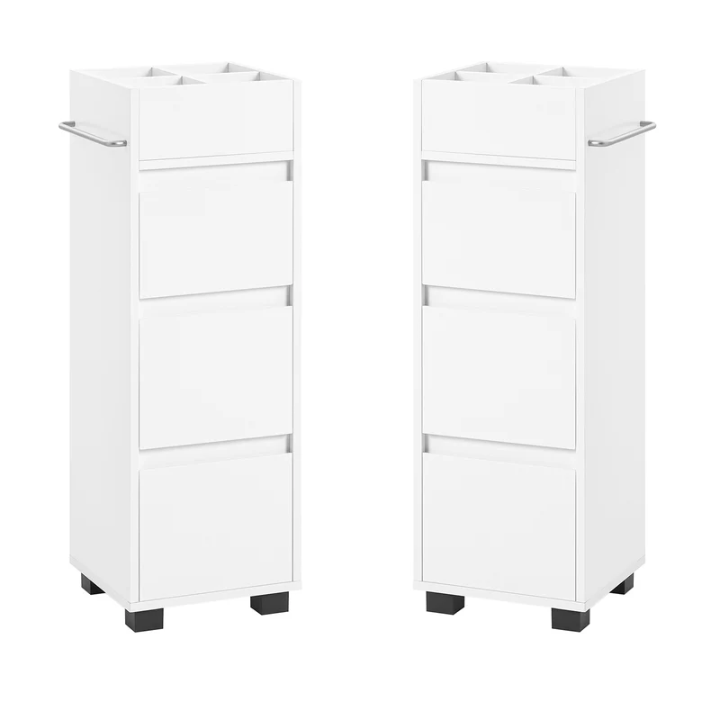 SoBuy BZR29-W Armario Auxiliar Baño con 3 cajones Blanco