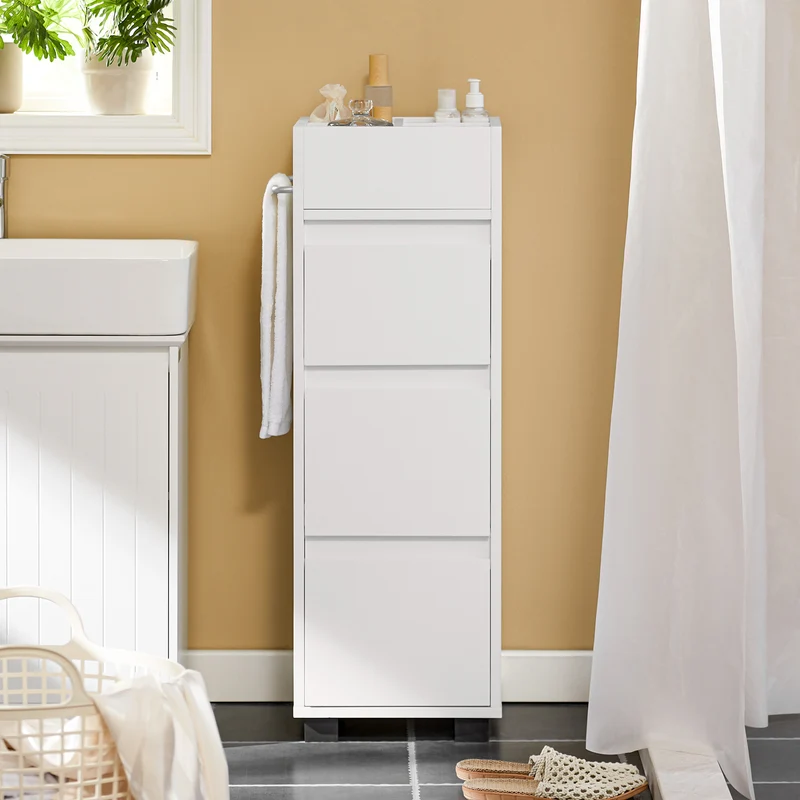 SoBuy BZR29-W Armario Auxiliar Baño con 3 cajones Blanco