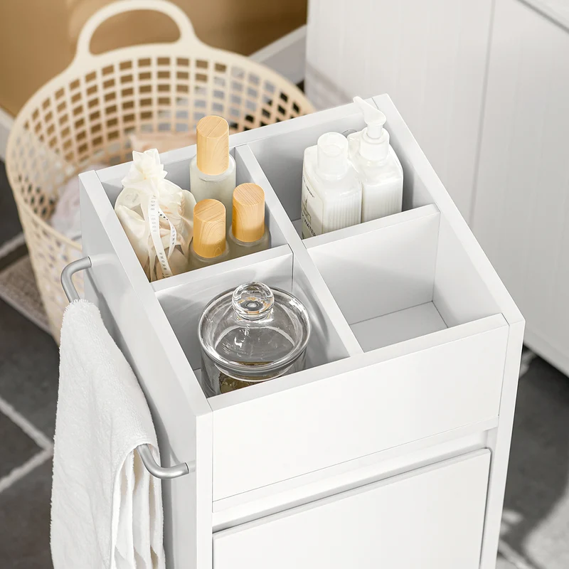 SoBuy BZR29-W Armario Auxiliar Baño con 3 cajones Blanco