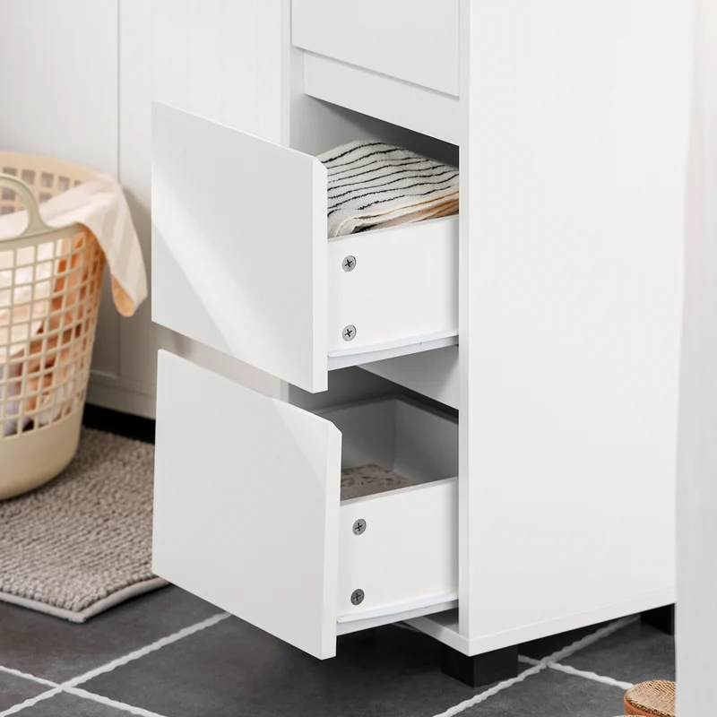 SoBuy BZR29-W Armario Auxiliar Baño con 3 cajones Blanco