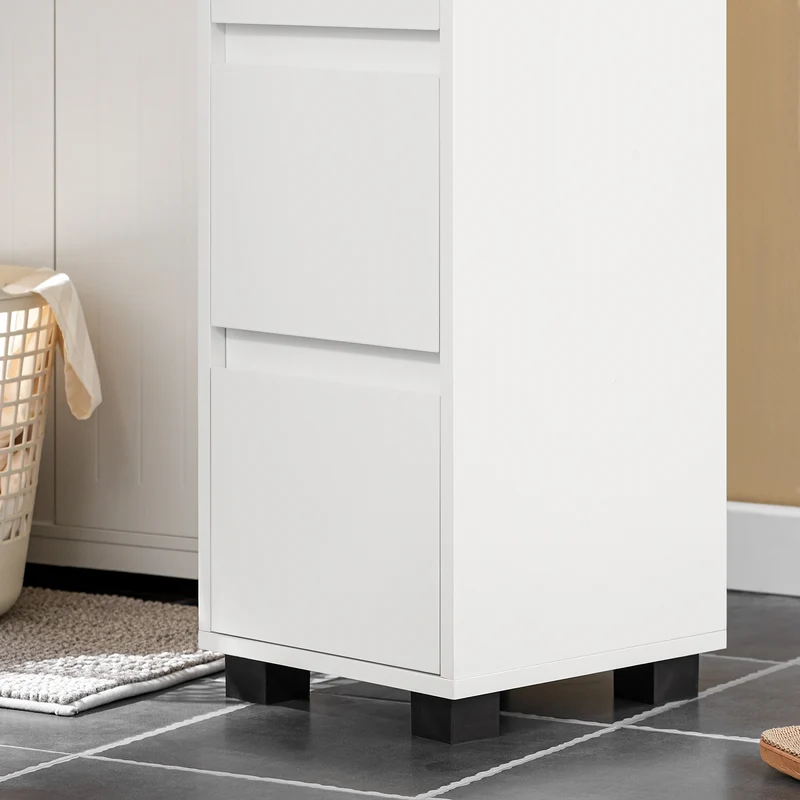 SoBuy BZR29-W Armario Auxiliar Baño con 3 cajones Blanco