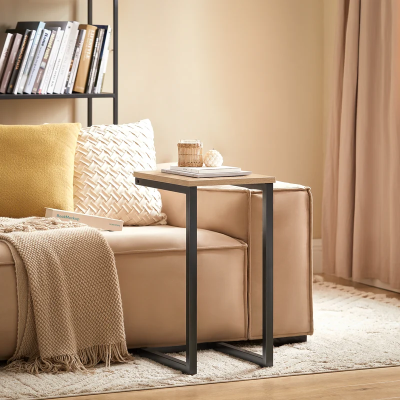SoBuy FBT44-N Mesa Auxiliar para Sofá Madera