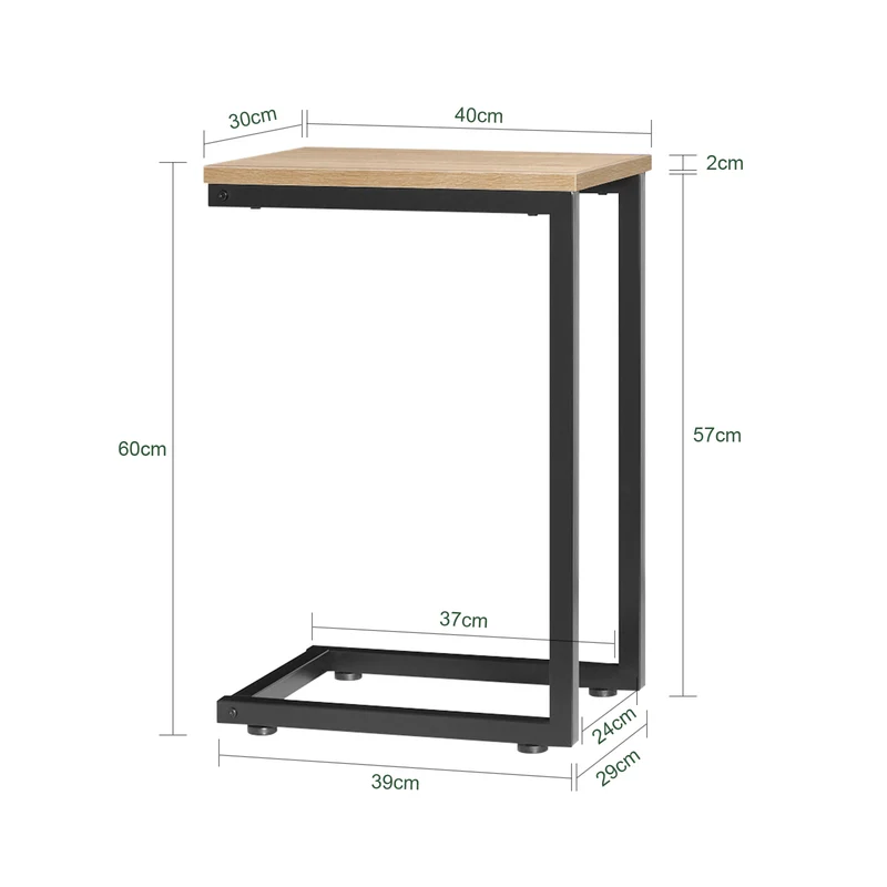 SoBuy FBT44-N Mesa Auxiliar para Sofá Madera