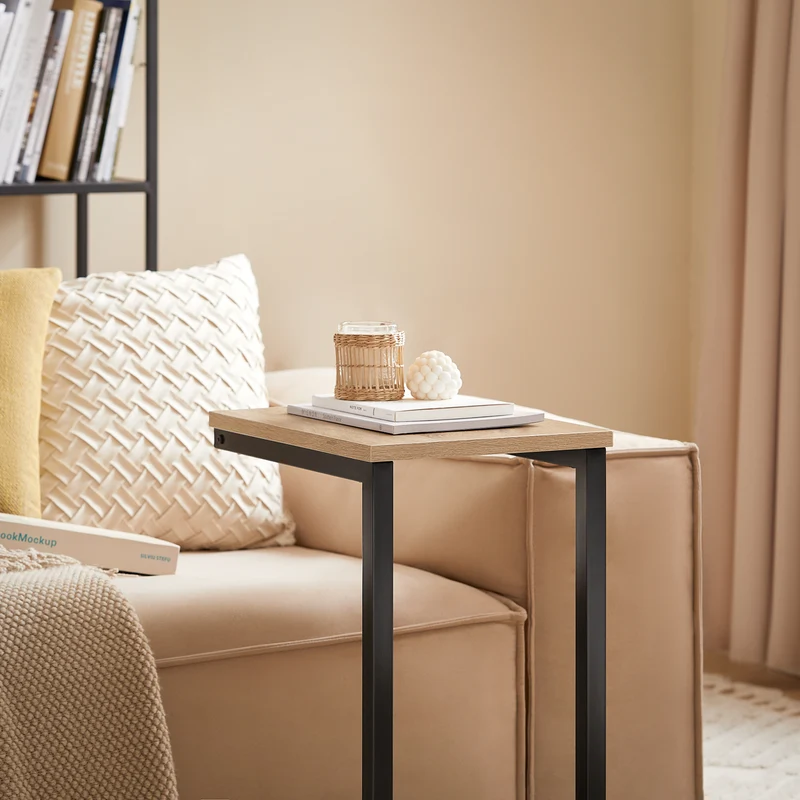 SoBuy FBT44-N Mesa Auxiliar para Sofá Madera